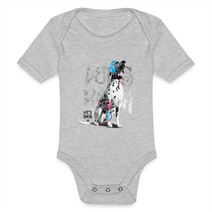 LiNBW. Body Kurzarm Dalmatiner Let's Rock - Grau meliert