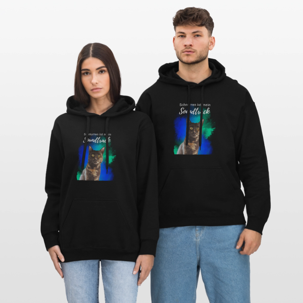 LiNBW. Männer & Frauen Hoodie Schnurren ist mein Soundtrack - Schwarz