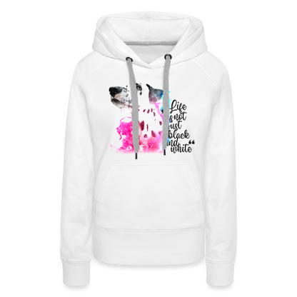 LiNBW. Frauen Hoodie Dalmatiner Life is not just black and white - Weiß
