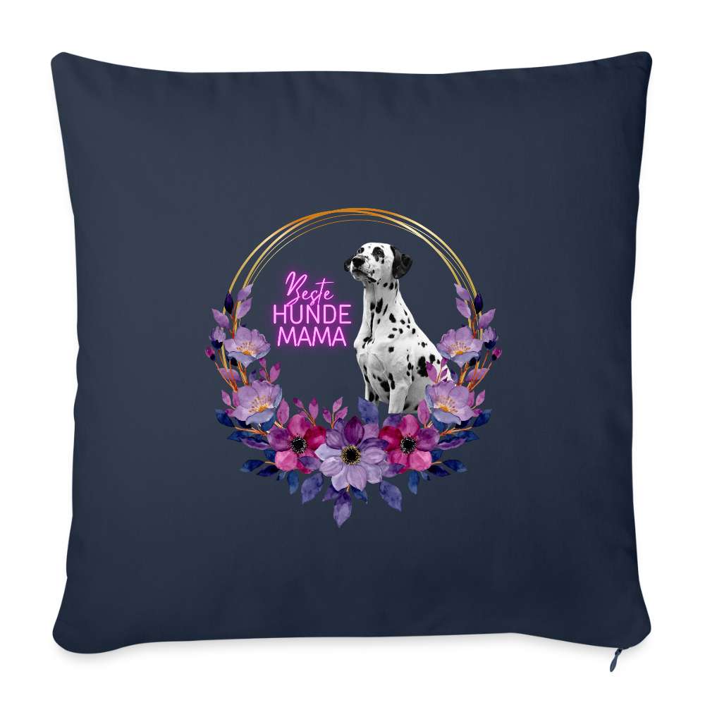 LiNBW. Kissen mit Füllung 45 x 45 cm Dalmatiner Beste Hundemama - Navy