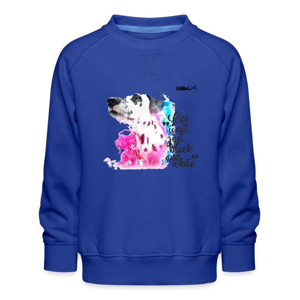 LiNBW. Kinder Pullover Dalmatiner Life is not just black and white - Royalblau