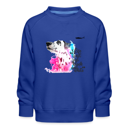 LiNBW. Kinder Pullover Dalmatiner Life is not just black and white - Royalblau