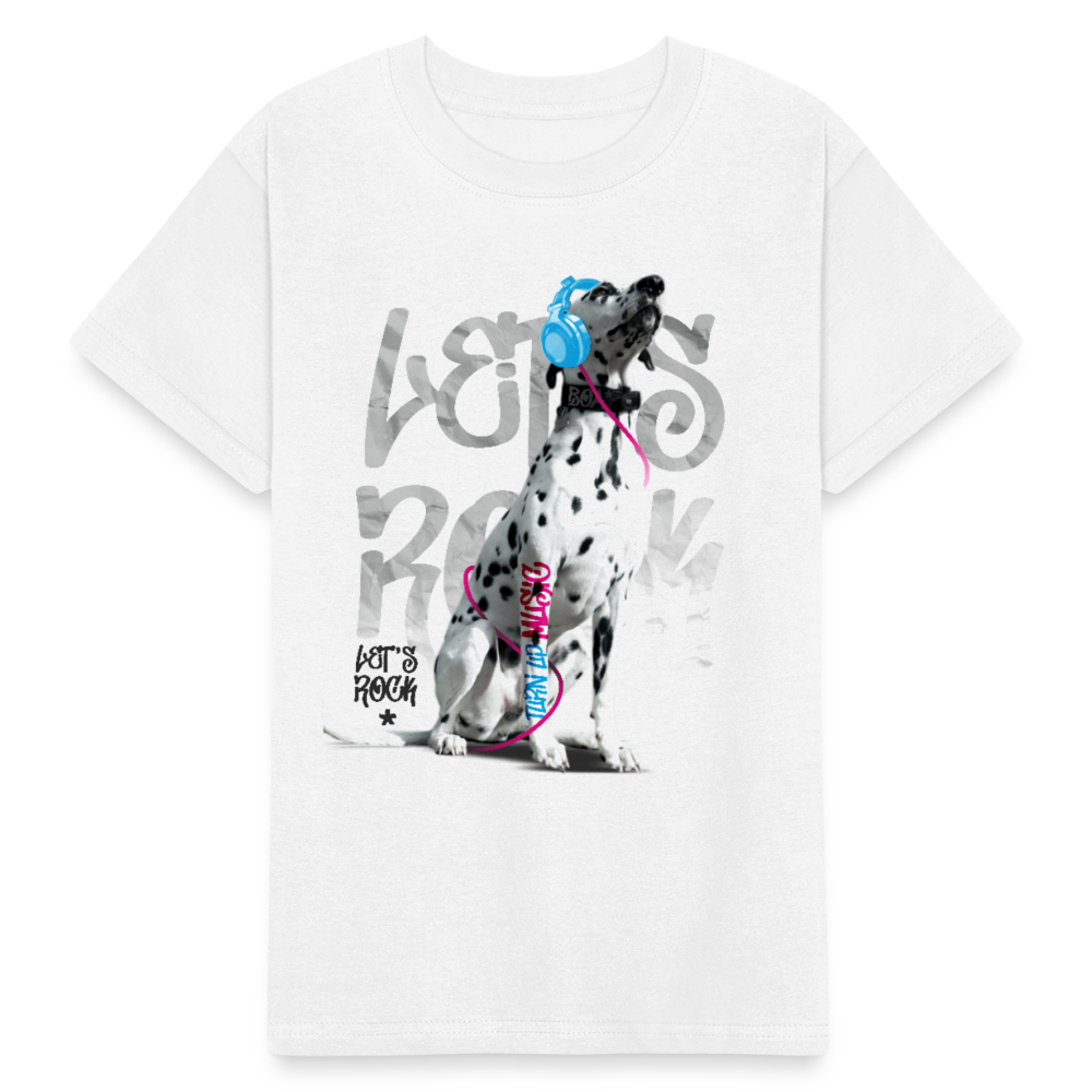 Kinder-T-Shirt – Let's Rock mit Dalmatiner | Musikfans aufgepasst! - Weiß