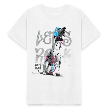 Kinder-T-Shirt – Let's Rock mit Dalmatiner | Musikfans aufgepasst! - Weiß