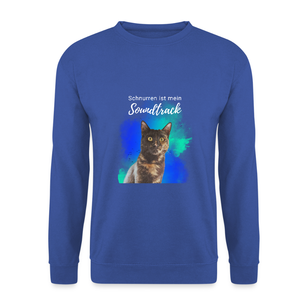LiNBW. Männer Pullover Schnurren ist mein Soundtrack - Royalblau