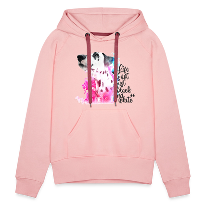 LiNBW. Frauen Hoodie Dalmatiner Life is not just black and white - Kristallrosa