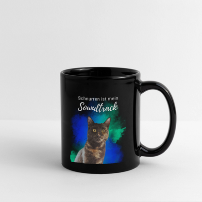 LiNBW. Keramiktasse Schnurren ist mein Soundtrack - Schwarz
