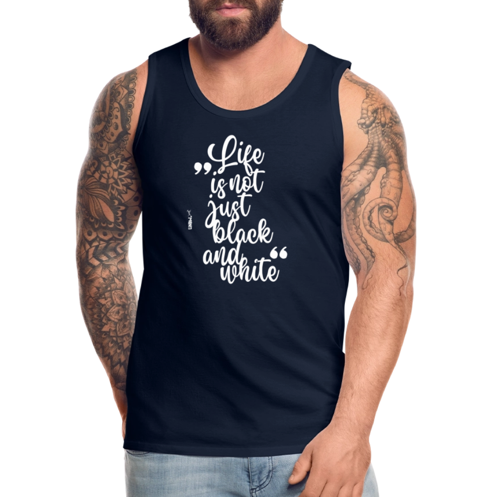 LiNBW. Männer Tank-Top Life is not just black and white - Navy