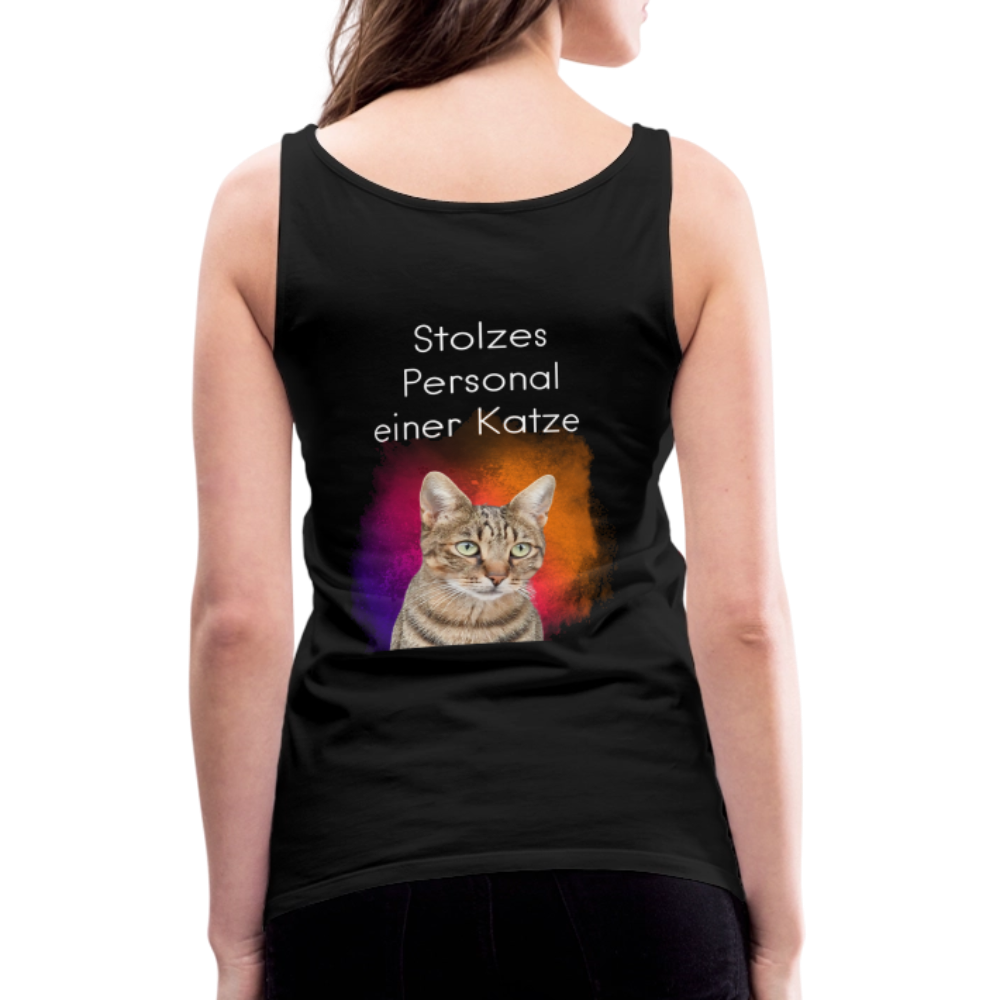 LiNBW. Frauen Tank-Top Stolzes Personal einer Katze - Schwarz