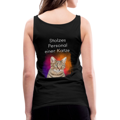 LiNBW. Frauen Tank-Top Stolzes Personal einer Katze - Schwarz