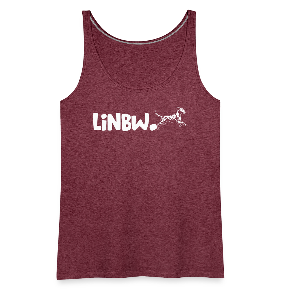 LiNBW. Frauen Tank-Top Life is not just black and white - Bordeauxrot meliert