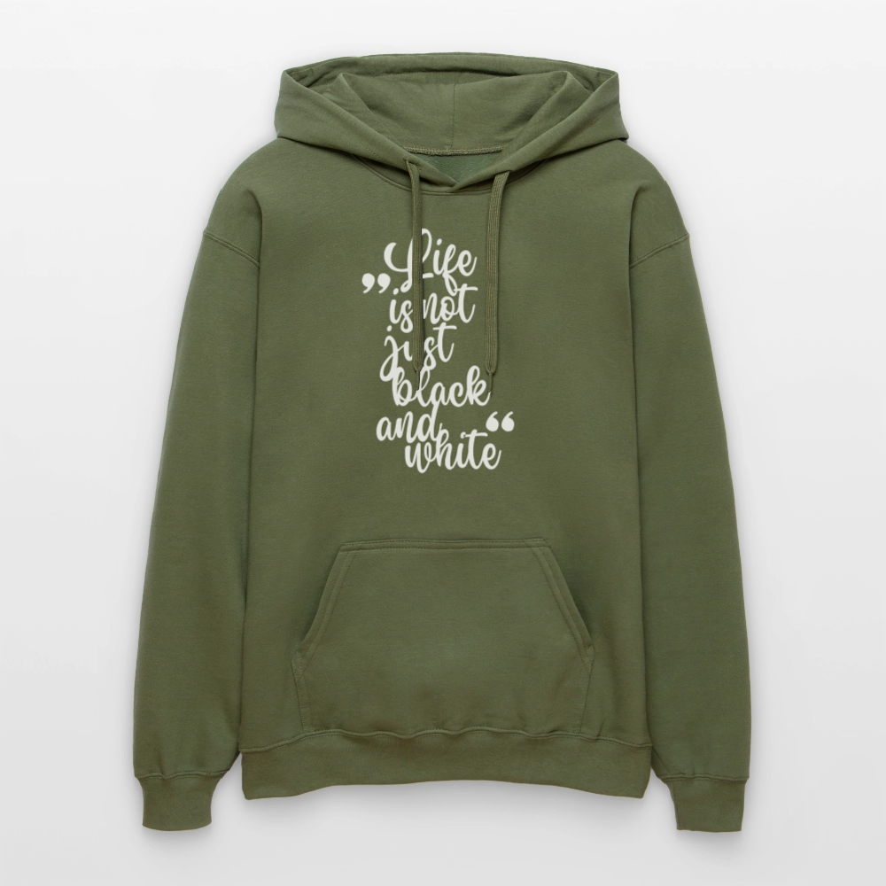 LiNBW. Männer & Frauen Hoodie Life is not just black and white - Militärgrün