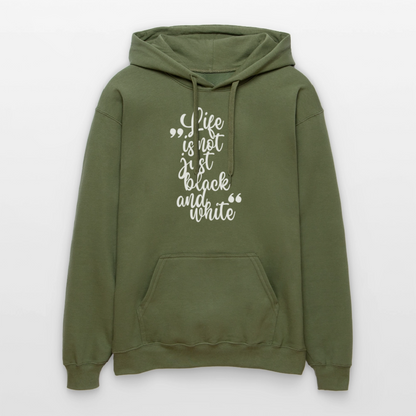 LiNBW. Männer & Frauen Hoodie Life is not just black and white - Militärgrün