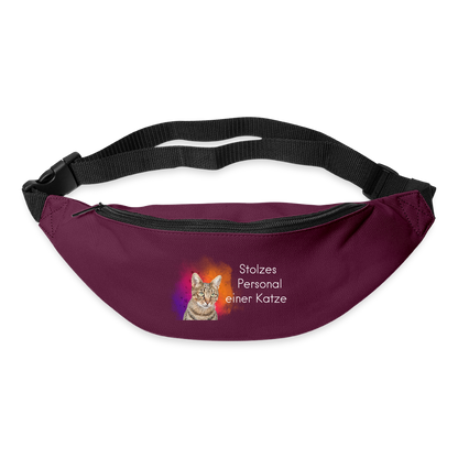 LiNBW. Gürteltasche Stolzes Personal einer Katze - Burgunderrot