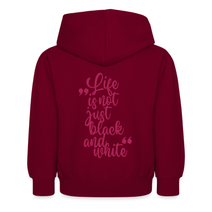 LiNBW. Kinder Hoodie Life is not just black and white - Bordeaux
