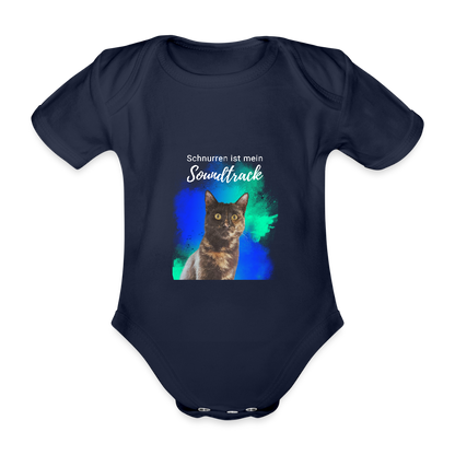 LiNBW. Body Kurzarm Schnurren ist mein Soundtrack - Dunkelnavy