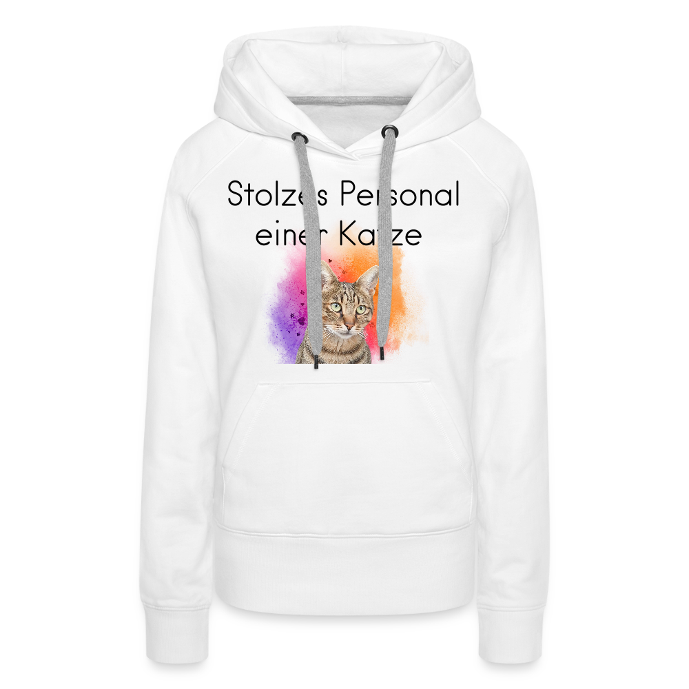 LiNBW.  Frauen Hoodie Stolzes Personal einer Katze - Weiß