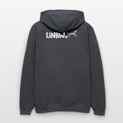 LiNBW. Männer & Frauen Hoodie Life is not just black and white - Dunkelgrau meliert