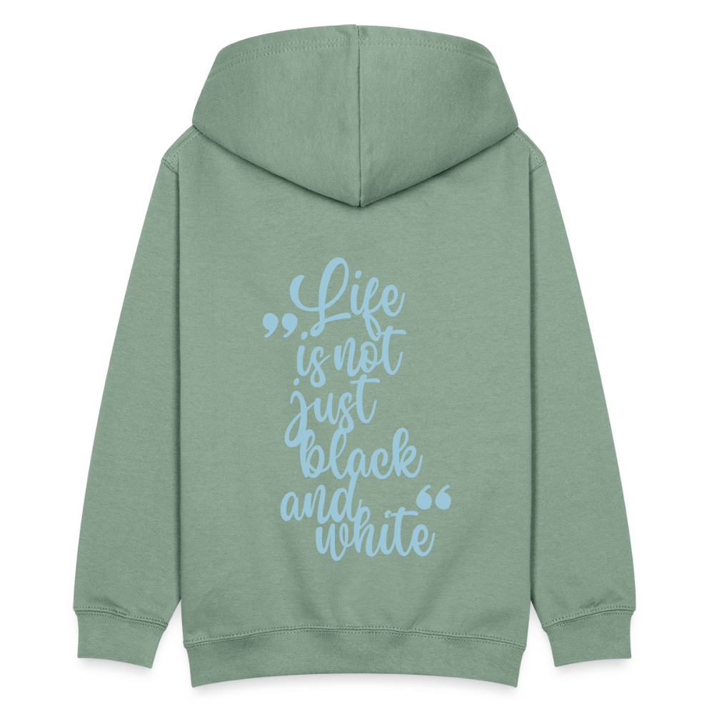 LiNBW. Kinder Hoodie Life is not just black and white - Graugrün