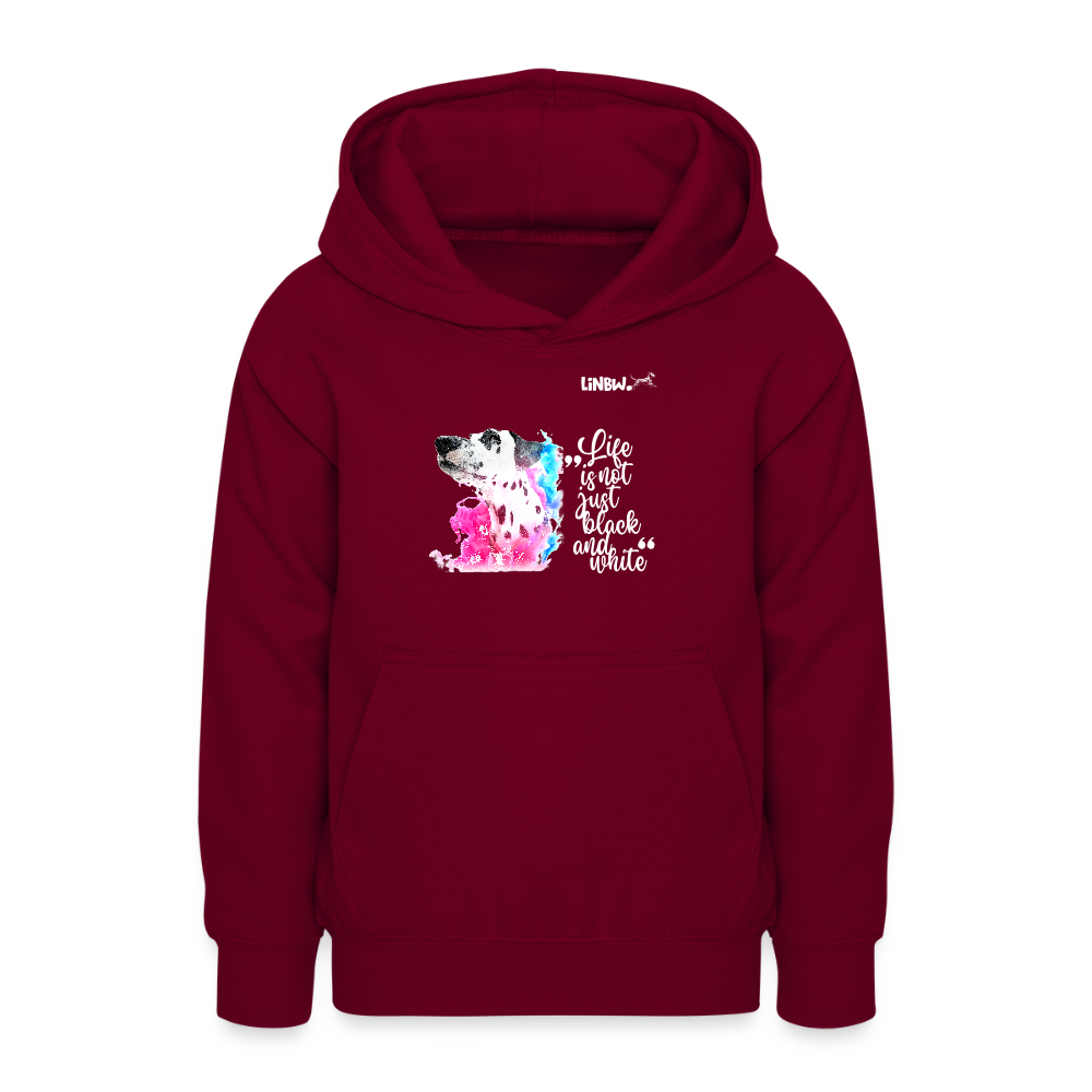LiNBW. Teenager Hoodie Dalmatiner Life is not just black and white - Bordeaux