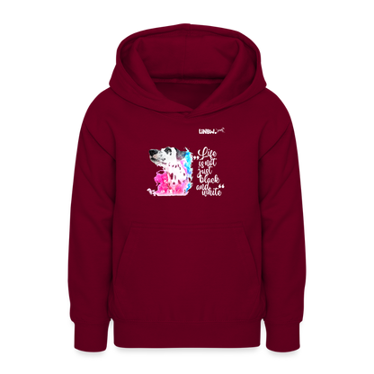LiNBW. Teenager Hoodie Dalmatiner Life is not just black and white - Bordeaux