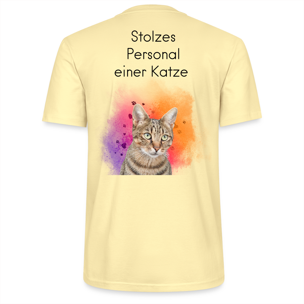 LiNBW. Männer T-Shirt Stolzes Personal einer Katze - Creme