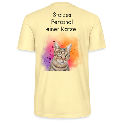 LiNBW. Männer T-Shirt Stolzes Personal einer Katze - Creme