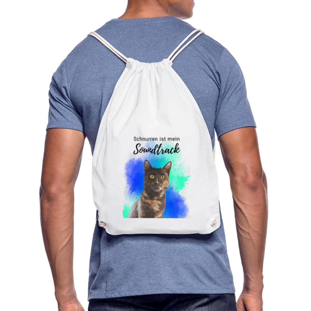 LiNBW. Turnbeutel Schnurren ist mein Soundtrack - Weiß