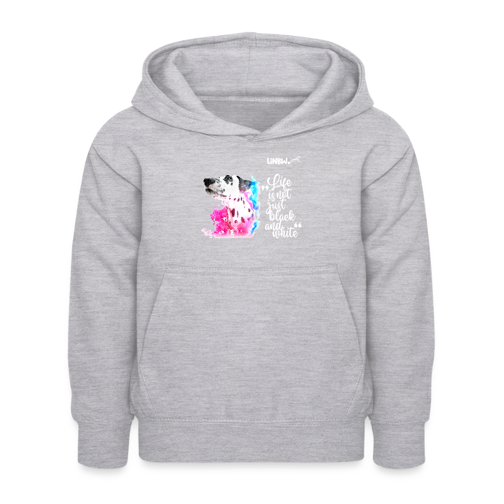LiNBW. Kinder Hoodie Dalmatiner Life is not just black and white - Hellgrau meliert