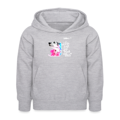 LiNBW. Kinder Hoodie Dalmatiner Life is not just black and white - Hellgrau meliert