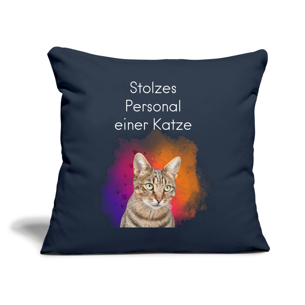LiNBW. Kissen mit Füllung Stolzes Personal einer Katze 45 x 45 cm - Navy