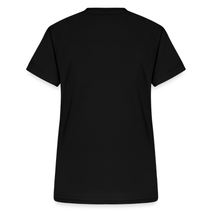 LiNBW. Frauen T-Shirt V-Ausschnitt Schnurren ist mein Soundtrack - Schwarz