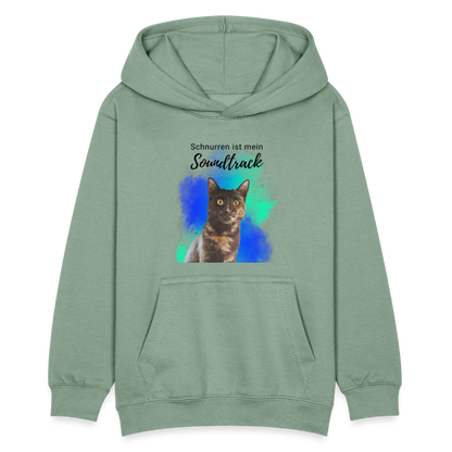 LiNBW. Teenager Hoodie Schnurren ist mein Soundtrack - Graugrün