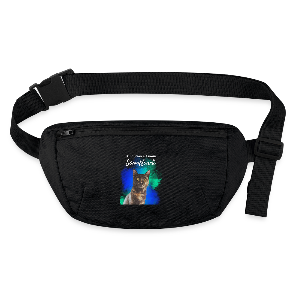 LiNBW. Recycelte Gürteltasche Schnurren ist mein Soundtrack - Schwarz