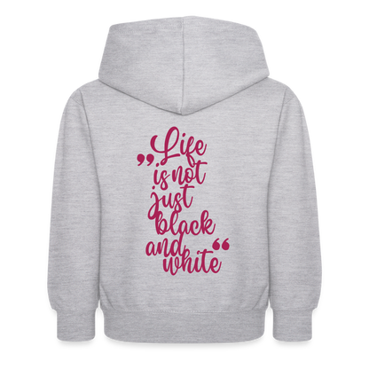 LiNBW. Kinder Hoodie Life is not just black and white - Hellgrau meliert