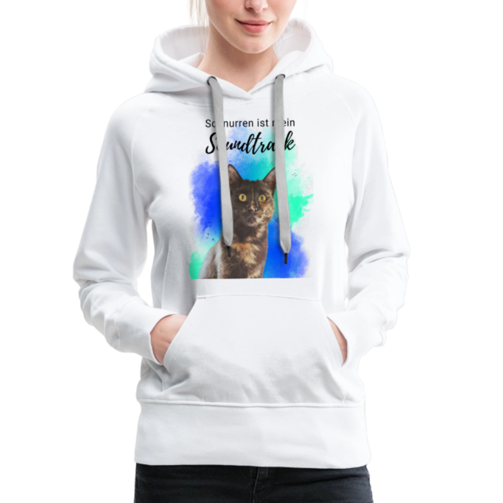 LiNBW.  Frauen Hoodie Schnurren ist mein Soundtrack - Weiß