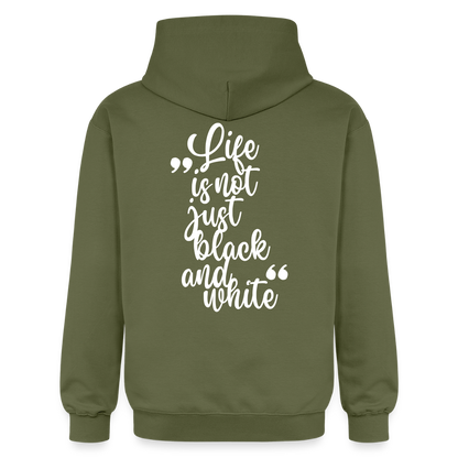 LiNBW. Männer & Frauen Hoodie Life is not just black and white - Militärgrün