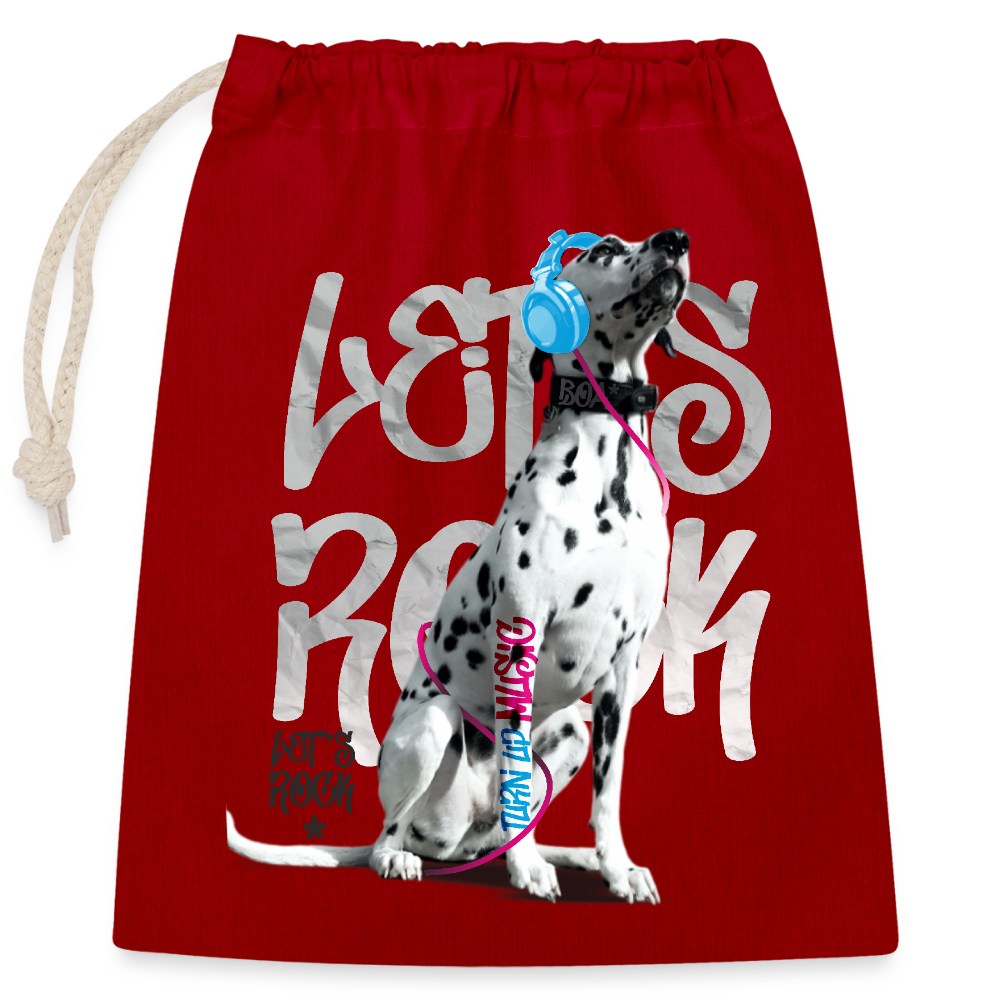 LiNBW. Baumwollbeutel Dalmatiner Let´s Rock - Rot