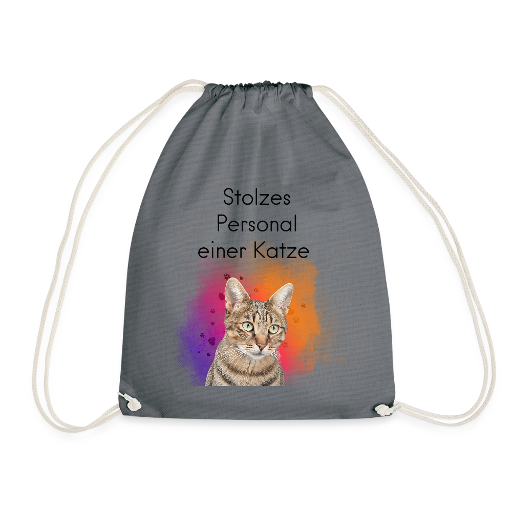 LiNBW. Turnbeutel Stolzes Personal einer Katze - Grau