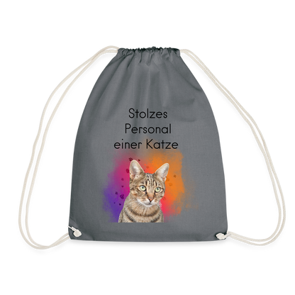 LiNBW. Turnbeutel Stolzes Personal einer Katze - Grau
