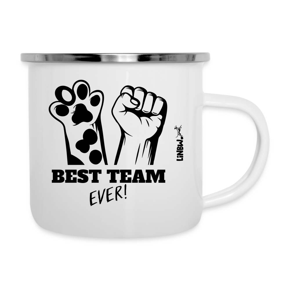 LiNBW. Emaille-Tasse Best Team Ever - Weiß