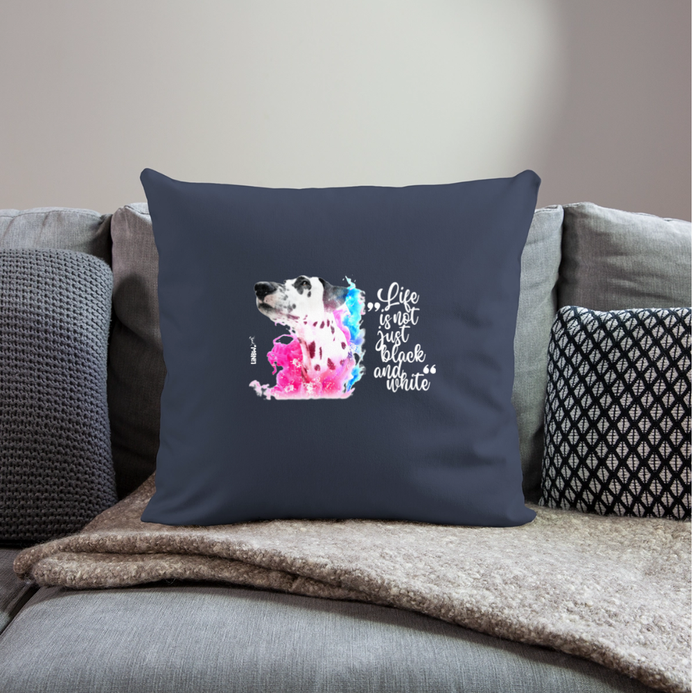 LiNBW. Kissen mit Füllung 45 x 45 cm Dalmatiner Life is not just black and white - Navy
