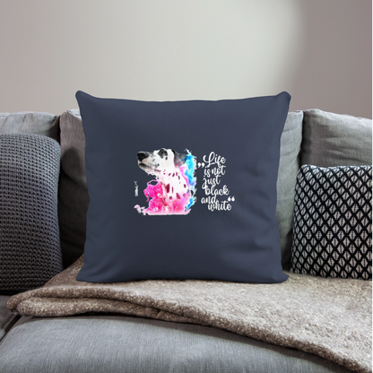 LiNBW. Kissen mit Füllung 45 x 45 cm Dalmatiner Life is not just black and white - Navy