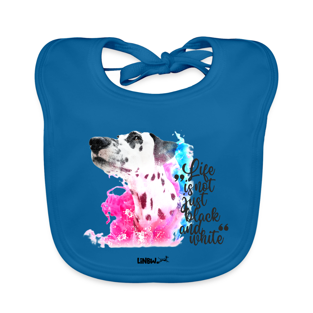LiNBW. Lätzchen Dalmatiner Life is not just black and white - Pfauenblau
