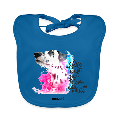 LiNBW. Lätzchen Dalmatiner Life is not just black and white - Pfauenblau