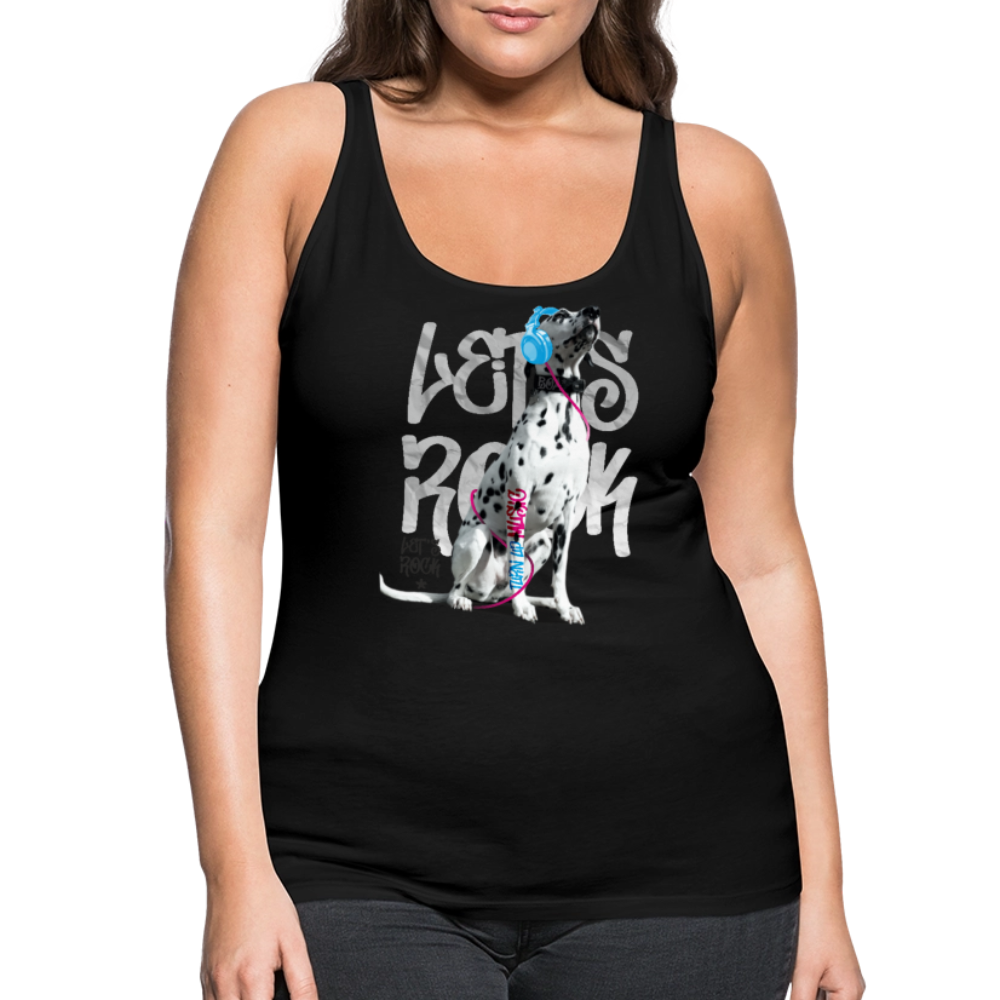 LiNBW. Frauen Tank-Top Dalmatiner Let's Rock - Schwarz