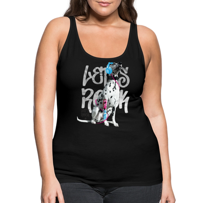 LiNBW. Frauen Tank-Top Dalmatiner Let's Rock - Schwarz