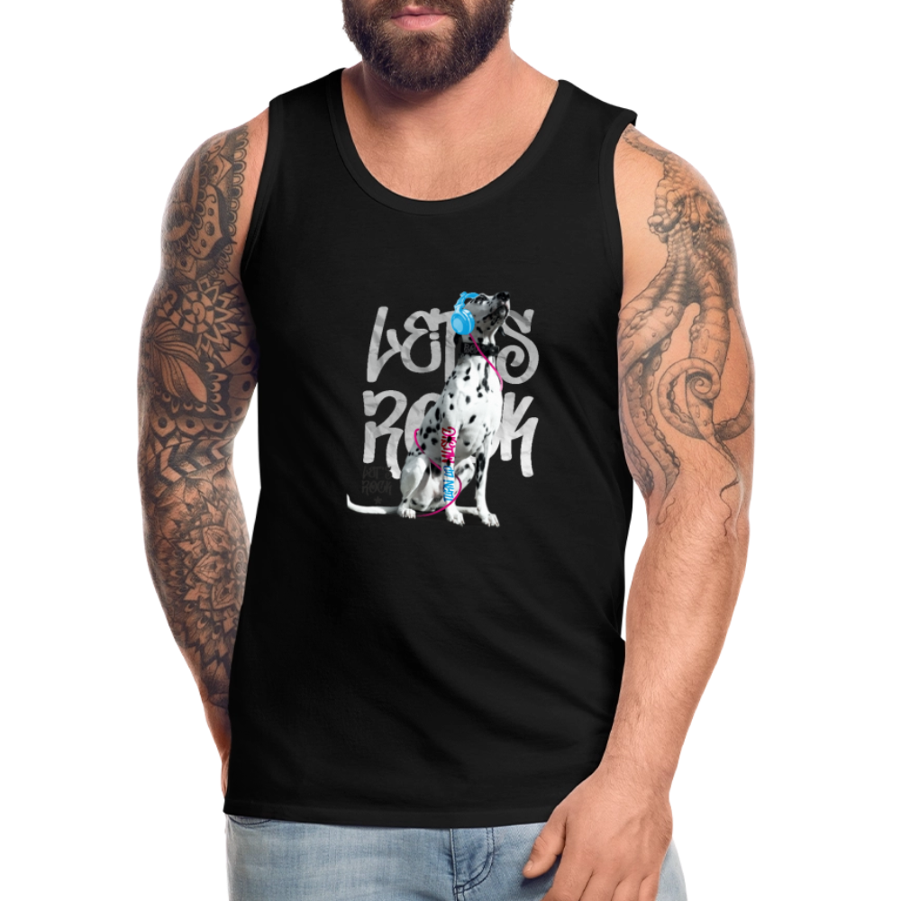 LiNBW. Männer Tank-Top Dalmatiner Let's Rock - Schwarz