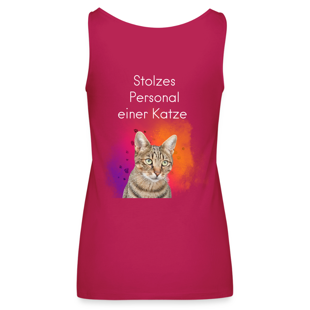 LiNBW. Frauen Tank-Top Stolzes Personal einer Katze - dunkles Pink