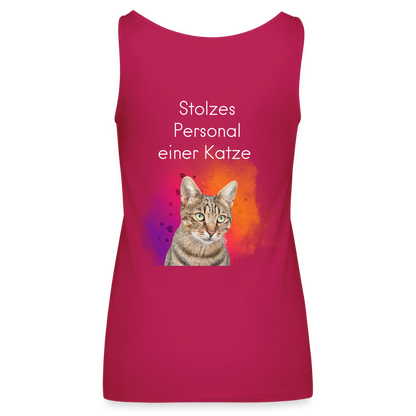 LiNBW. Frauen Tank-Top Stolzes Personal einer Katze - dunkles Pink